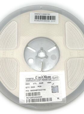 厚声0603 0805 1206贴片电阻0R 1R 1.1R 1.2R欧姆 5%1%厚生UniOhm