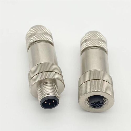 M12以太网接头profinet航空防水插头4芯5芯8芯12芯金属屏蔽连接器