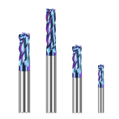 钨钢涂层圆鼻刀硬质合金加硬4刃铣刀HRC65度牛鼻平底刀CNC刀刃具