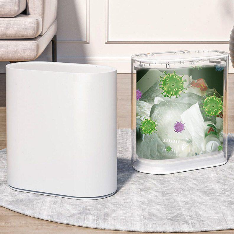 按压翻盖塑料颜值双层垃圾筒客厅可分类干湿分离家用垃圾桶