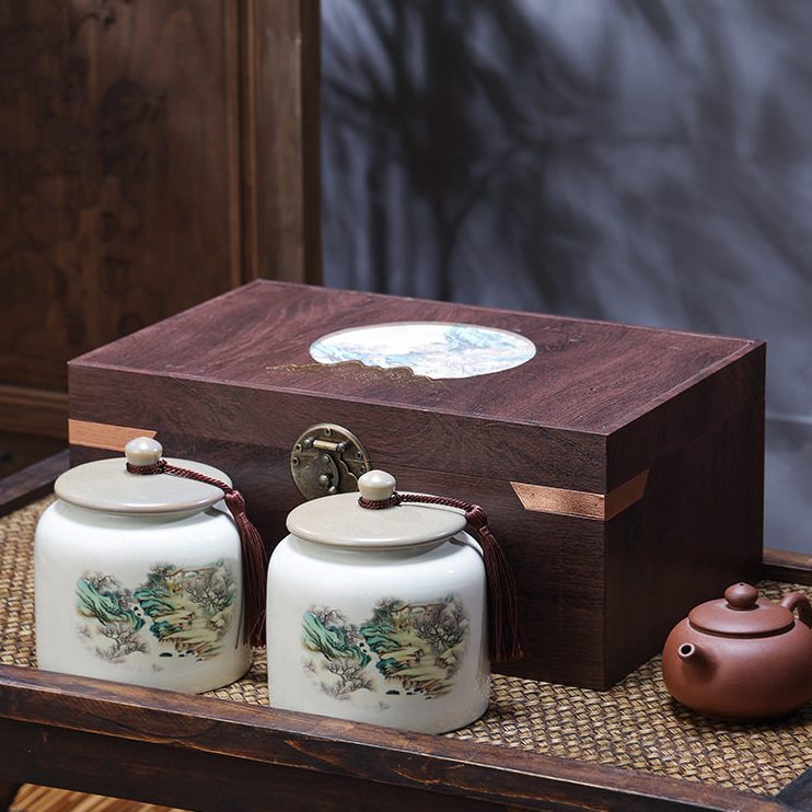直销档陶瓷装茶叶包装盒空盒古树普洱红茶大红袍白茶绿茶礼品盒