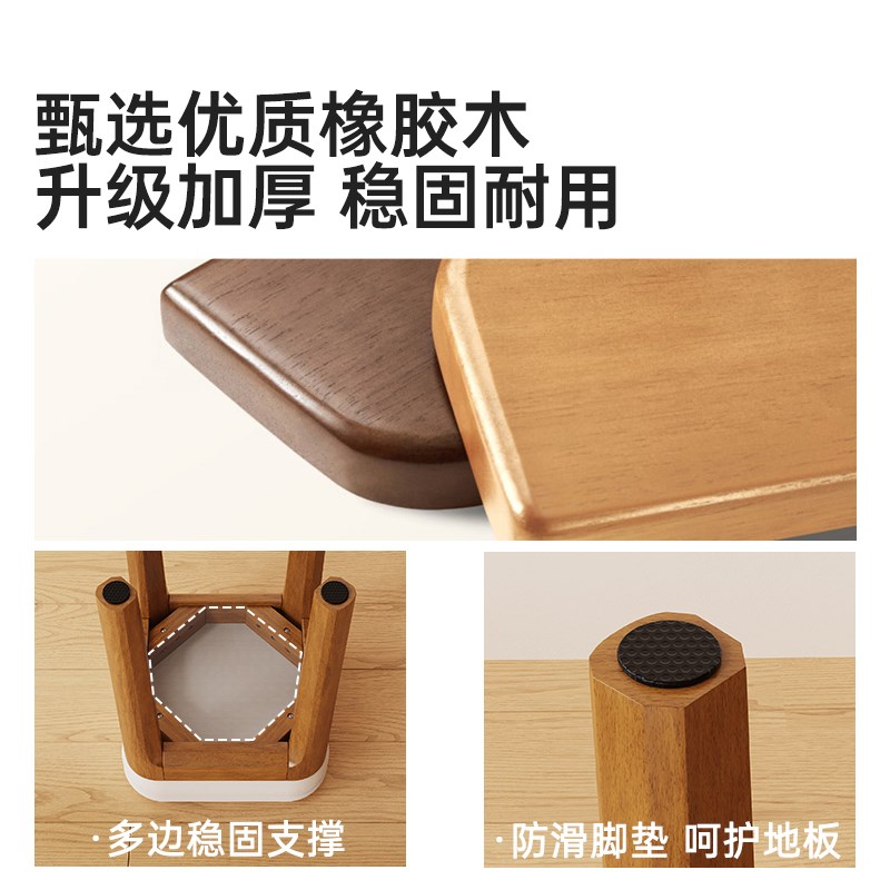 实木凳子家用备用轻奢高级感2024新款餐桌椅子可叠放圆凳软包餐椅