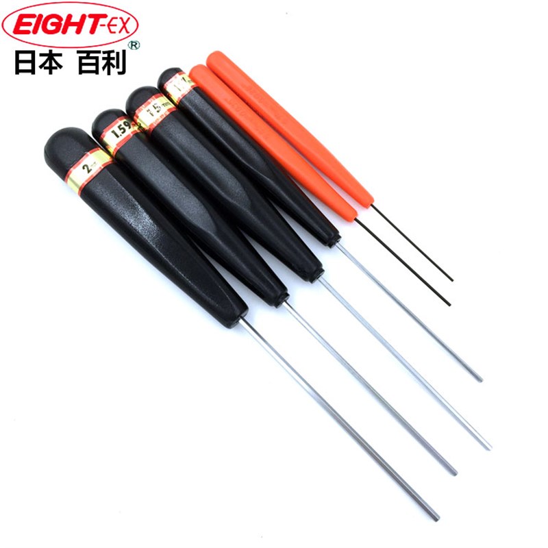 日本EIGHT百利进口平头内六角手批螺丝刀D-0.7 0.9 1.3 1.5 1.6mm