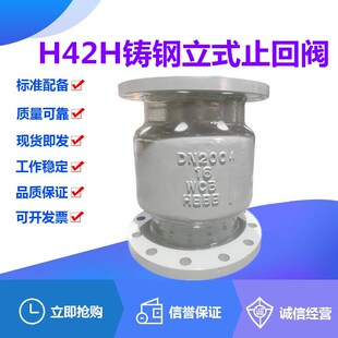 H42H-16C铸钢立式止回阀DN25-250高温蒸汽法兰弹簧升降消声单向阀