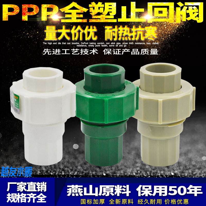 PPR止回阀活接头20 4分25 6分32 40 50 63水管管材管件配件