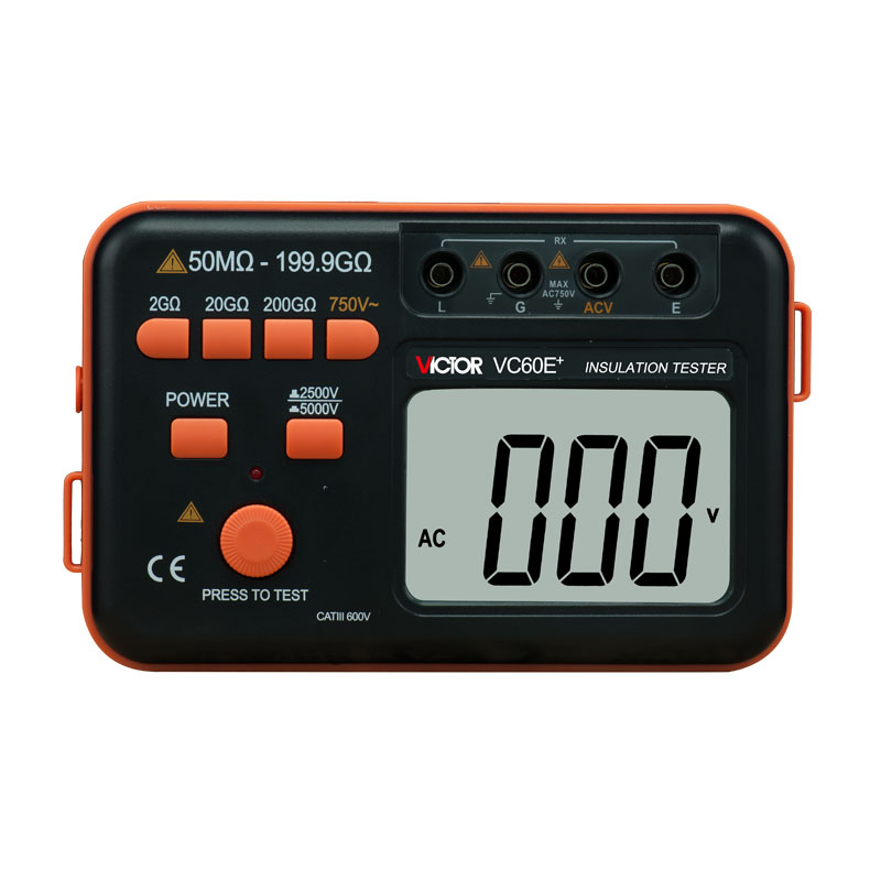 胜利 数字高压兆欧表 VC60E+  绝缘电阻测试仪 摇表 2500V/5000V