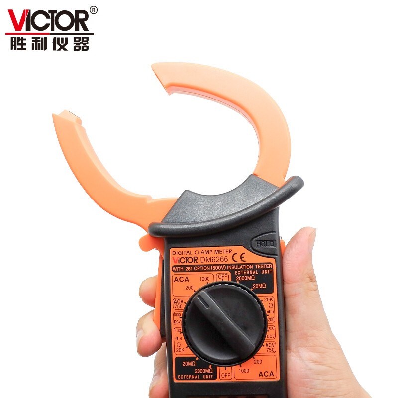 胜利DM6266数字万用表交流电流表钳形手动量程数字电工维修万能钳