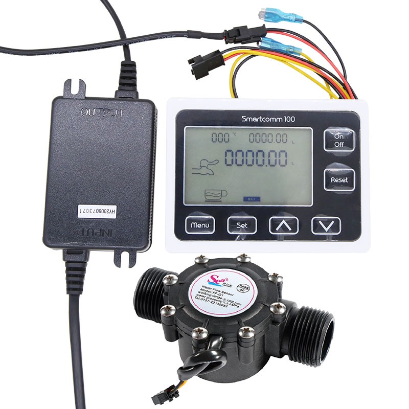 流速报警器  数显水表 水流传感器 数显水流开关  低于设定值报警