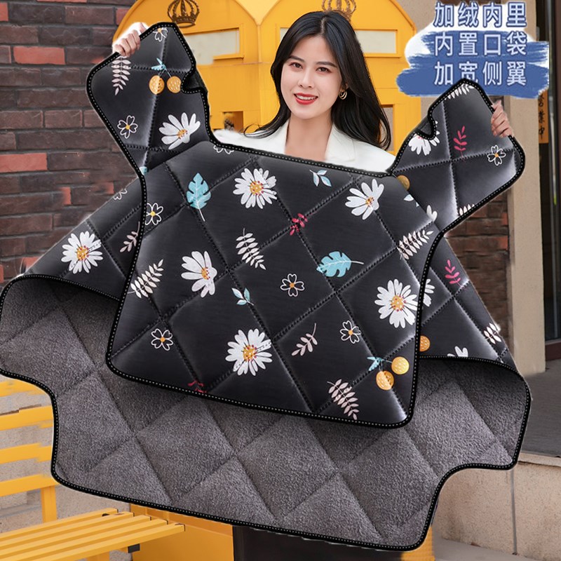 新款冬季电动车摩托车挡风被保暖加绒防风卡通可爱图案三轮车通用