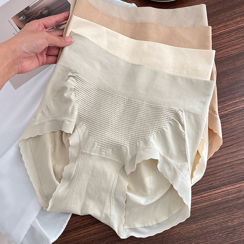 收小腹 蜂窝收腹中高腰大码内裤180斤胖mm无痕塑腰蜜桃臀收腰