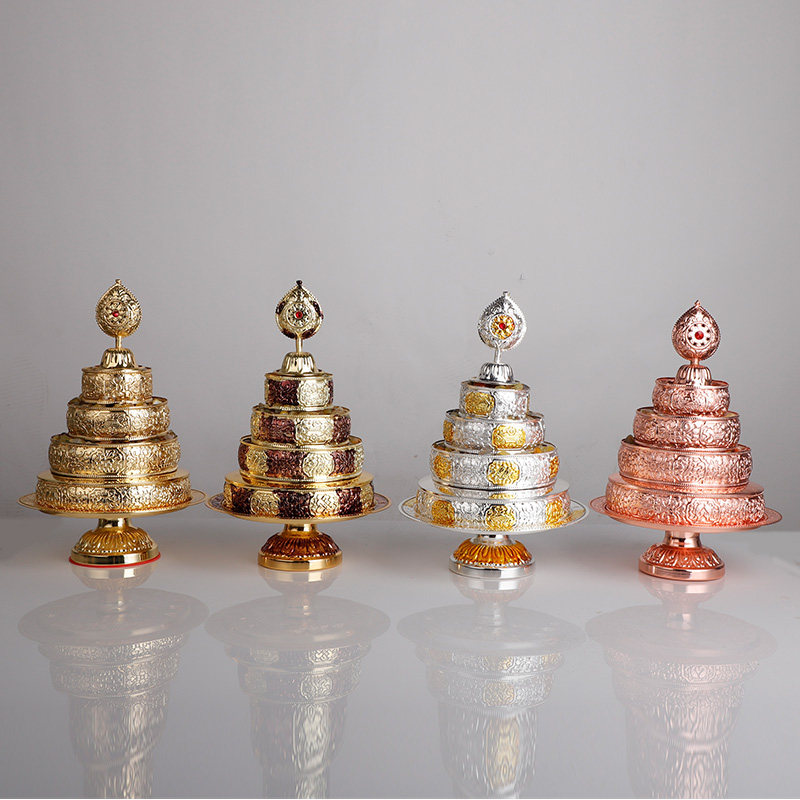 尼泊尔曼茶盘纯铜供修曼扎盘金雕花八吉祥曼达盘曼茶罗曼扎盘