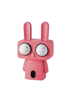 奶油风大眼方头兔子呆萌卡通摆件玄关电视柜儿童房桌面软装饰品