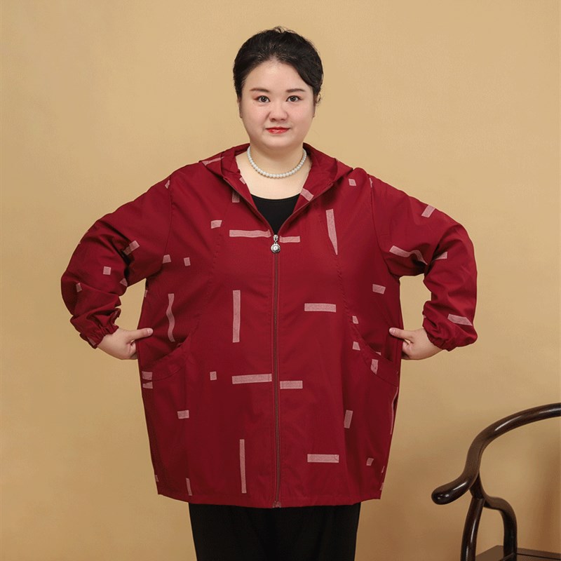 200斤胖妈妈装秋装外套加肥加大码中老年人女装胖太太春秋装风衣