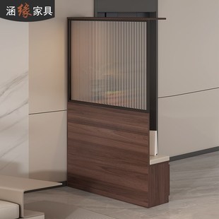 复古风入户玄关鞋 柜坐凳一体客厅屏风玻璃隔断柜家用门厅柜7W38