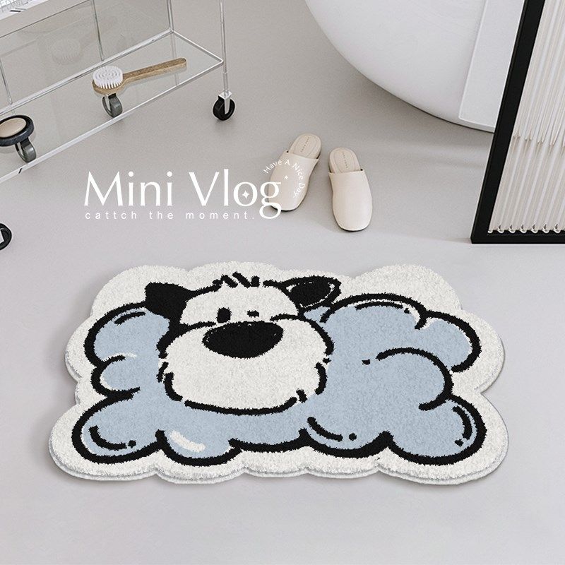 小狗地垫硅藻泥卫生间专用浴室门口吸水防滑脚垫家用卡通入户垫子,居家布艺,地毯,淘宝优惠券,粉丝福利购,淘宝优惠卷