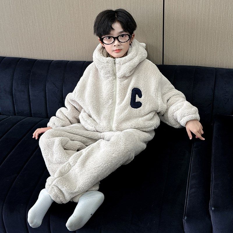男童法兰绒睡衣套装冬季保暖2024新款大儿童冬装珊瑚绒家居服加厚,童装/婴儿装/亲子装,家居服套装,淘宝优惠券,粉丝福利购,淘宝优惠卷