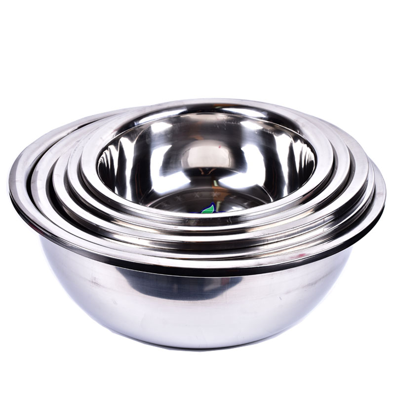 家用不锈钢盆加厚圆形多用盆加深饭店厨房洗菜盆洗脸盆大号面盆子