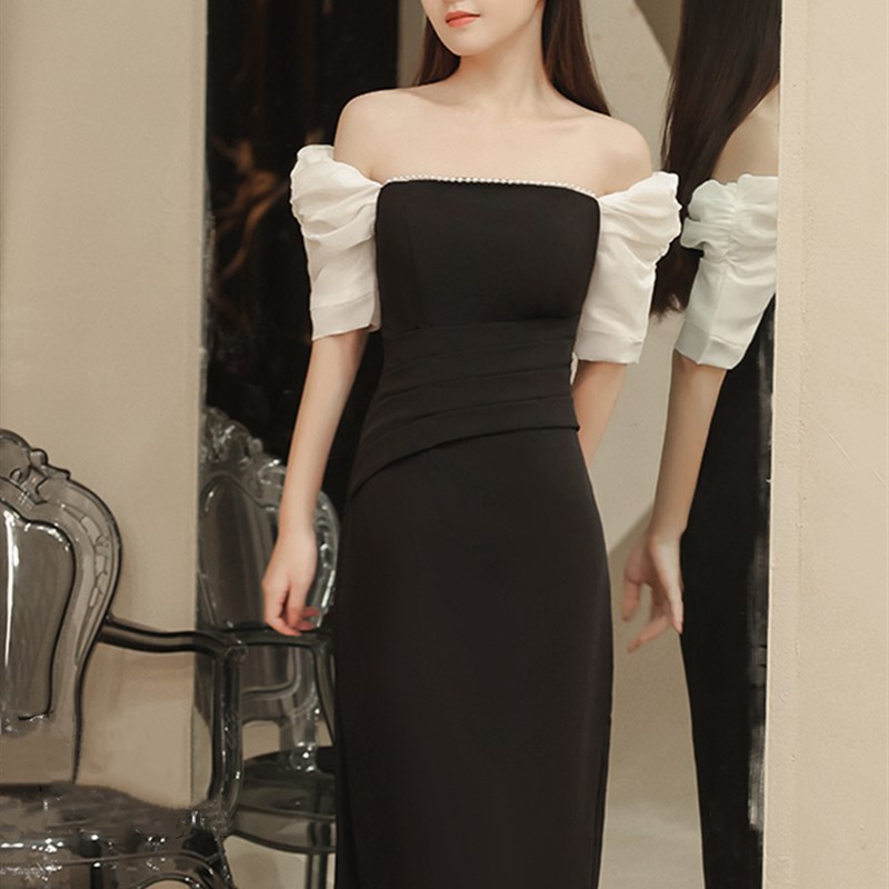 黑色法式生日晚礼服裙女夏季气质名媛轻奢小众高端高级感平时可穿