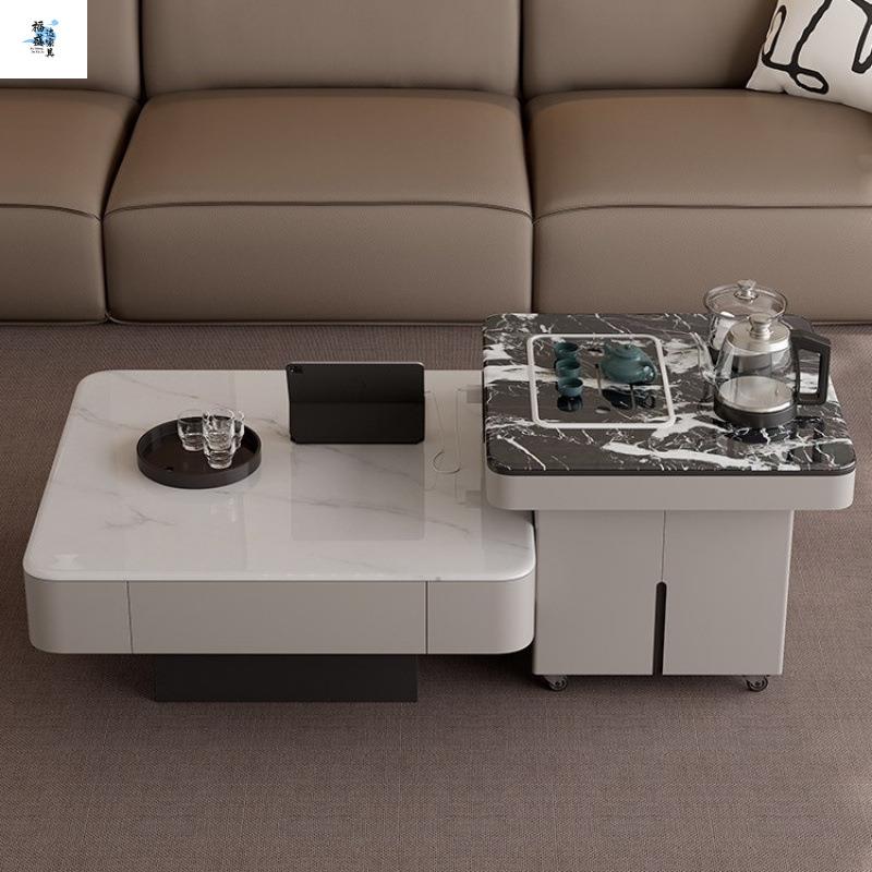 2025新款微晶石客厅小户型可移动功夫组合茶几家用轻奢高级感泡茶