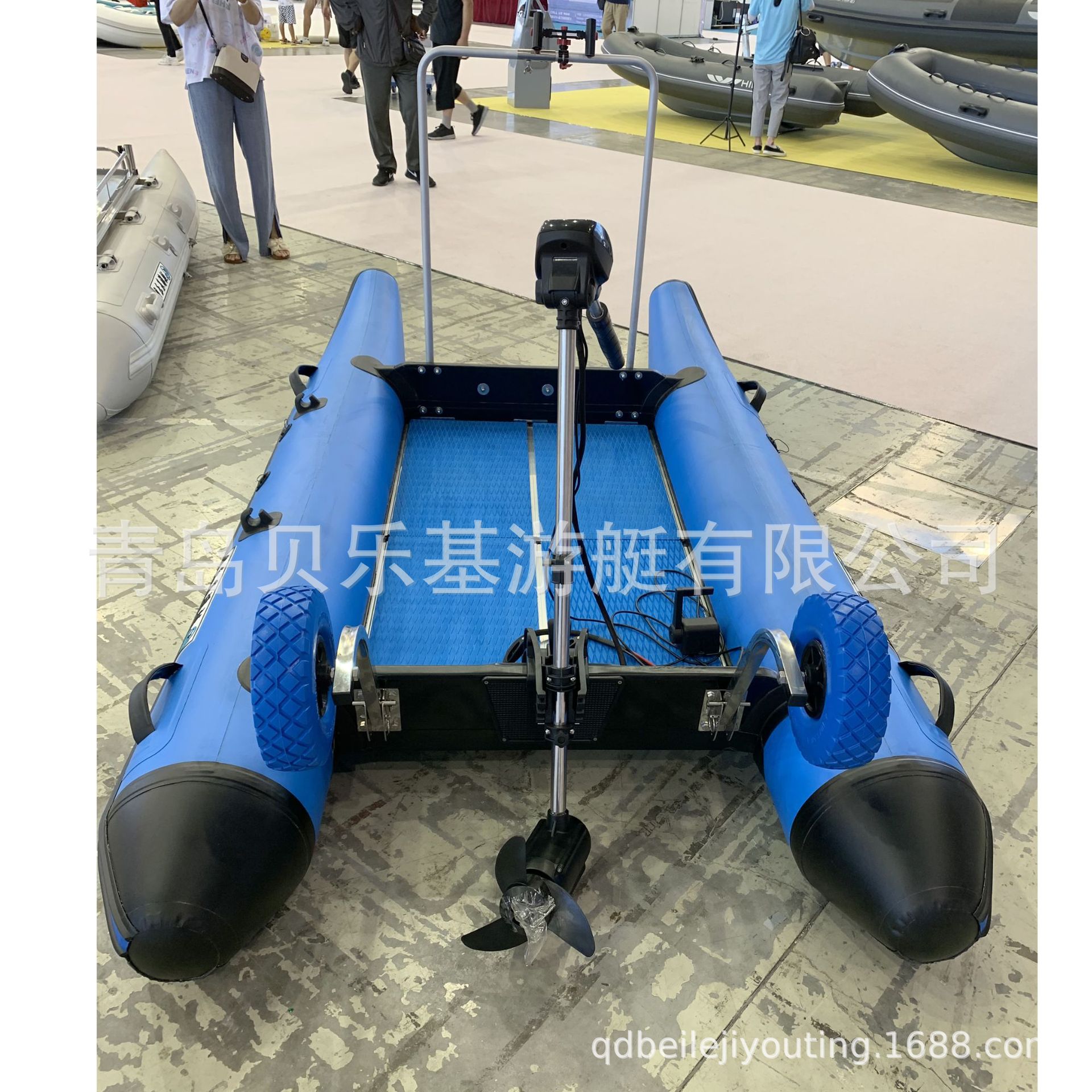 充气船皮划艇单人铝合金小双体船橡皮艇加厚钓鱼冲锋舟耐磨气垫船