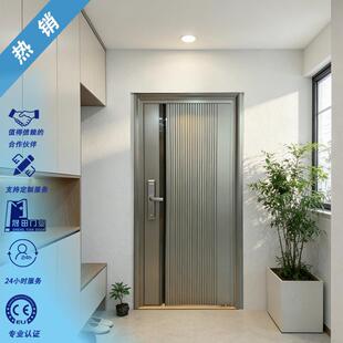 甲级防盗安全大门不锈钢304韩式入户门智能指纹锁进户门子母门