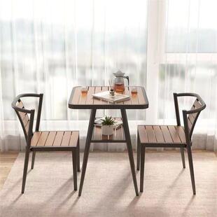 阳台休闲区布置别墅简约户外茶桌椅组合家用小户型茶几椅子三件套