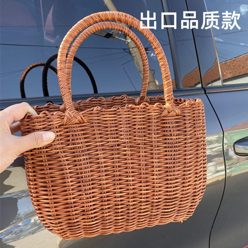 中秋节礼物编织手提篮杂物篮户外野餐篮采摘篮购物篮家居手提篮子