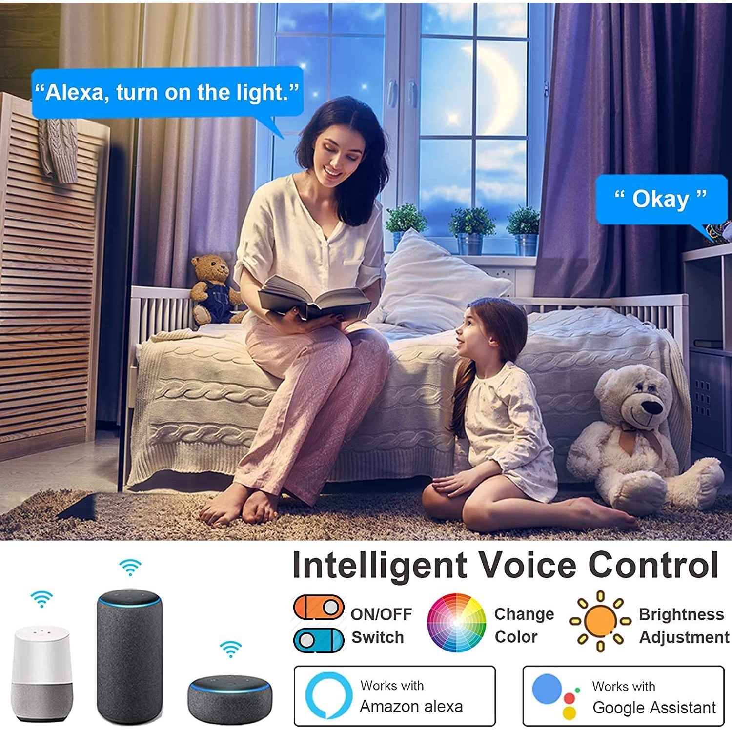 HomeKit吸顶灯智能WifiAPP扫码直连远程Alexa语音控制定时开关24W