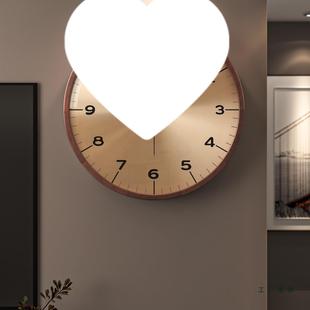 胡桃木装饰钟挂钟客厅2026年新款实木钟表挂墙时钟家用大气
