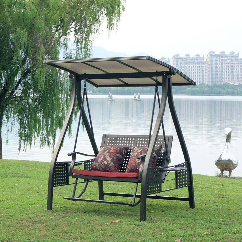 户外秋千庭院秋千室外摇椅别墅花园铝合金双人摇篮椅吊床吊椅家用