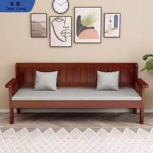 实木沙发现代简约小户型客厅卧室三人位靠背长椅新中式阳台沙发椅