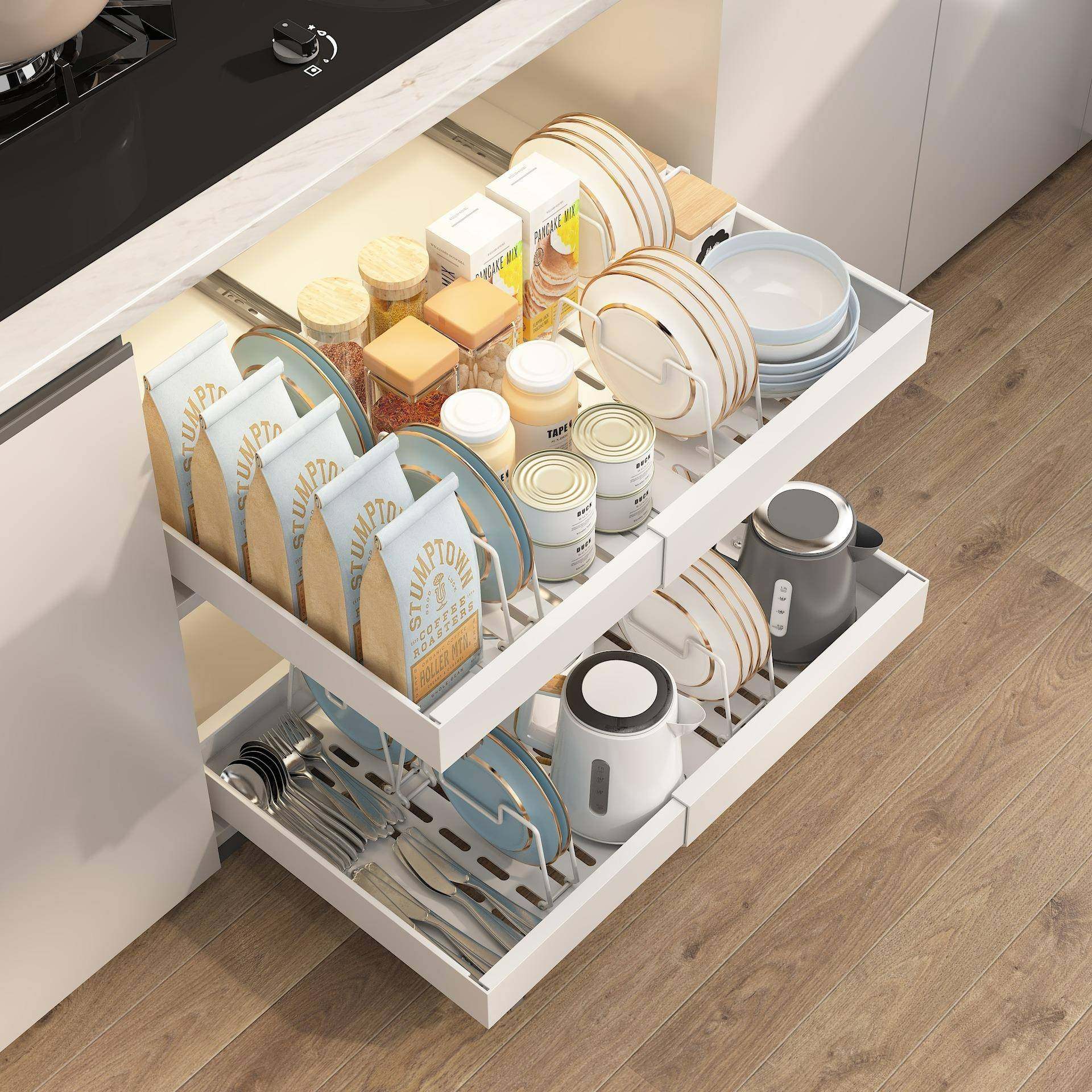 厨房碗筷调料收纳盘可伸缩橱柜拉篮抽拉式置物架下水槽抽屉锅盖架,纺织面料/辅料/配套,纺织机械配件,淘宝优惠券,粉丝福利购,淘宝优惠卷