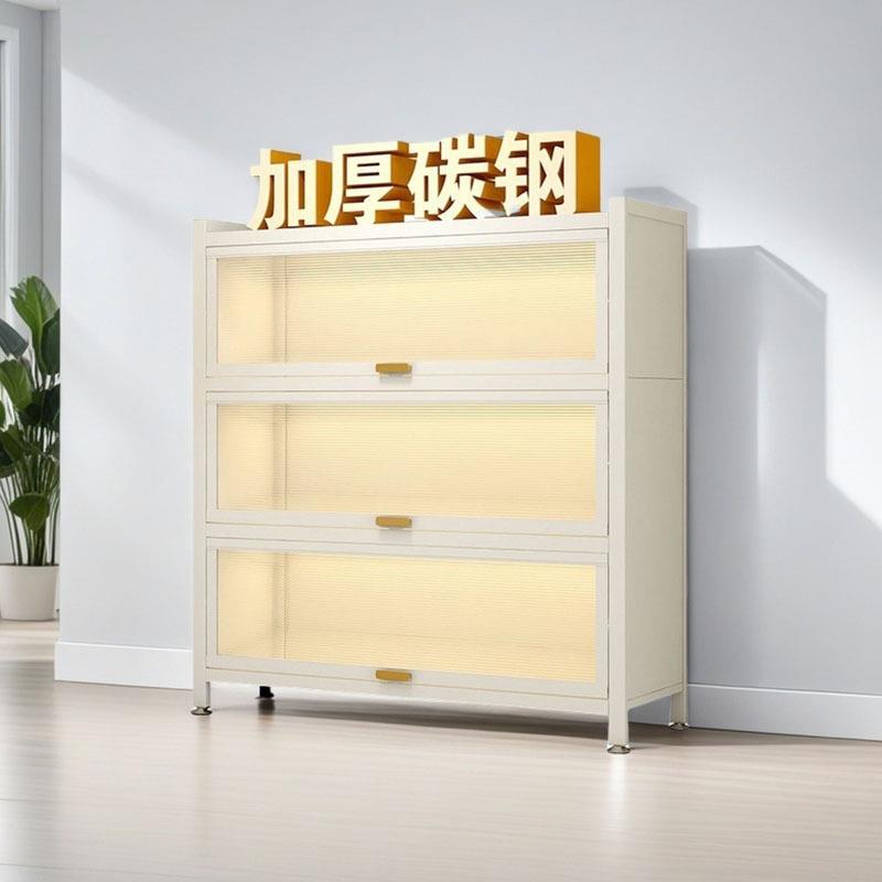 家用带门多功能橱柜书架柜防尘储物柜落地多层收纳柜子厨房置物架