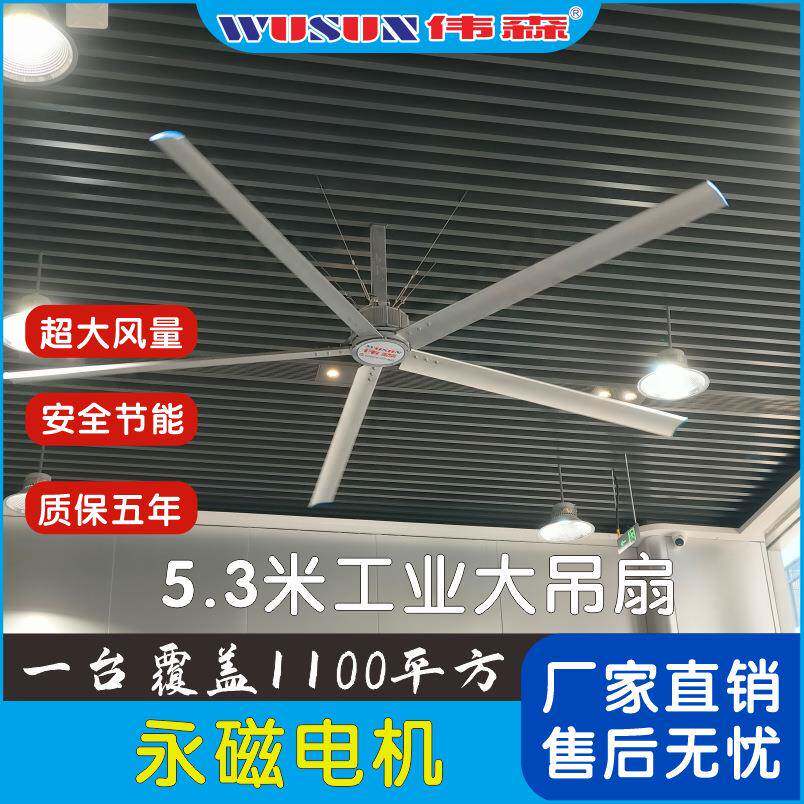 工业级大吊扇5.3米永磁工业大风扇厂房车间仓库大风量工业大吊扇