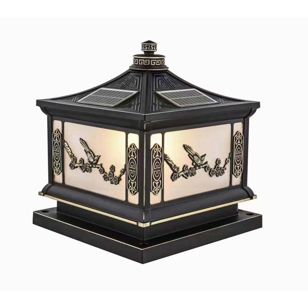 太阳能新中式新古典市电两用铸铝仿铜拉丝庭院大门柱头灯,纺织面料/辅料/配套,纺织机械配件,淘宝优惠券,粉丝福利购,淘宝优惠卷