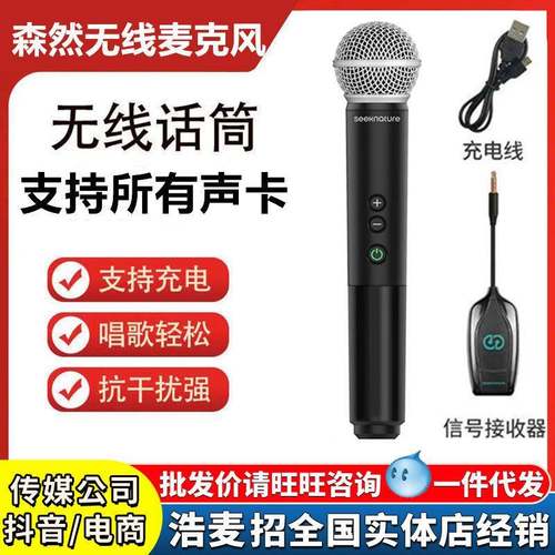 森然U22/U202无线麦克风音箱K歌直播专用ktv户外唱歌降噪动圈话筒