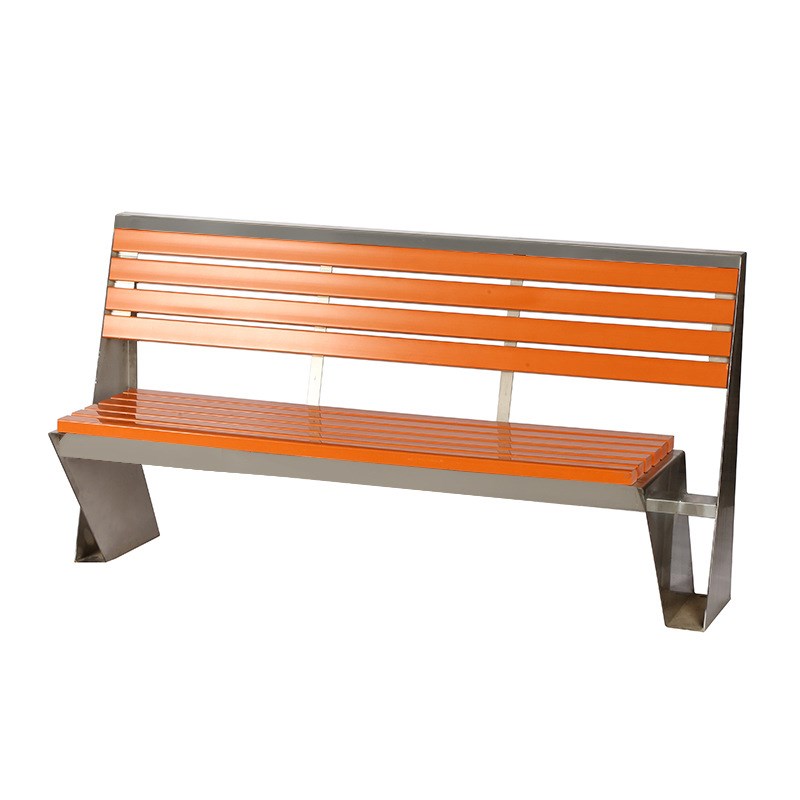 户外长椅公园椅不锈钢靠背休息椅子园林庭院长P条椅防腐耐用广场