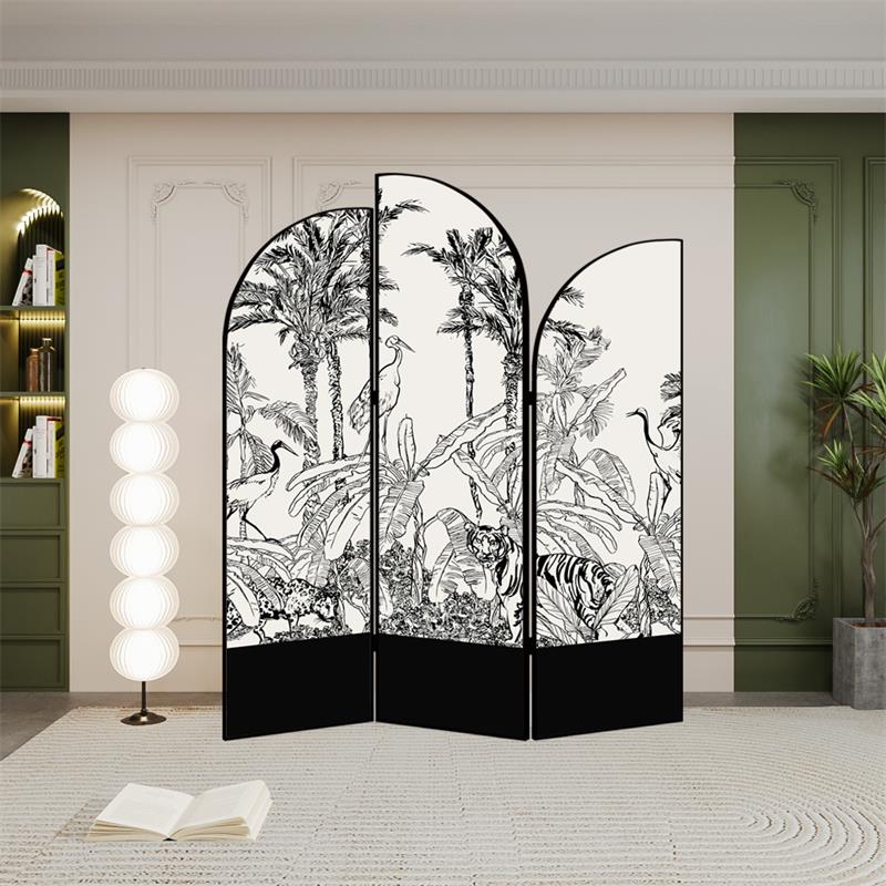 法式中古屏风隔断移动可折叠卧室遮挡家用客厅公司房间沙发背景墙