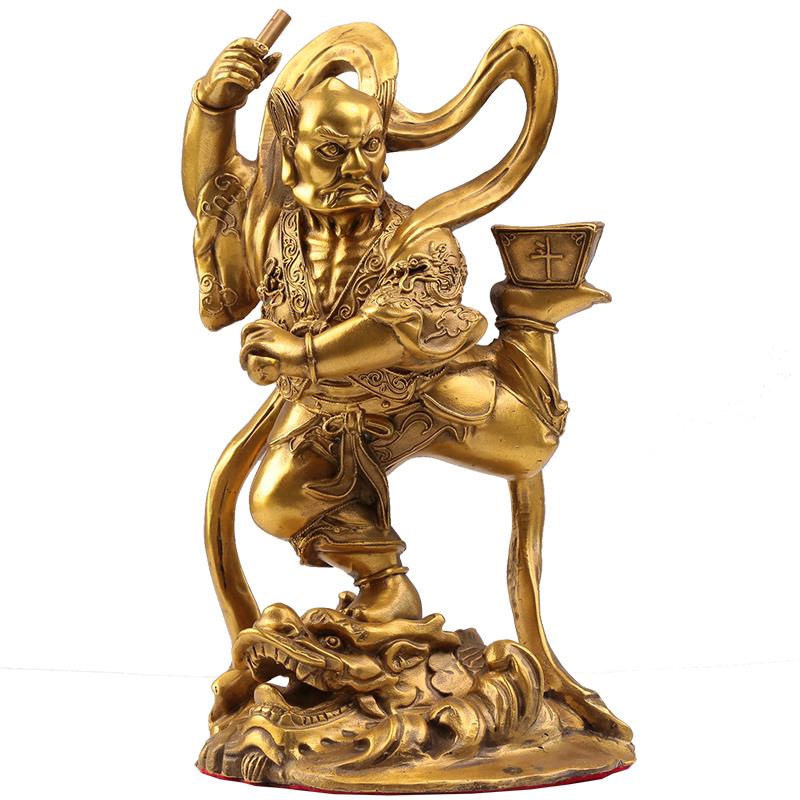 黄铜魁星点斗独占摆件鳌头魁星踢斗金榜题名办公室书房家居装饰品