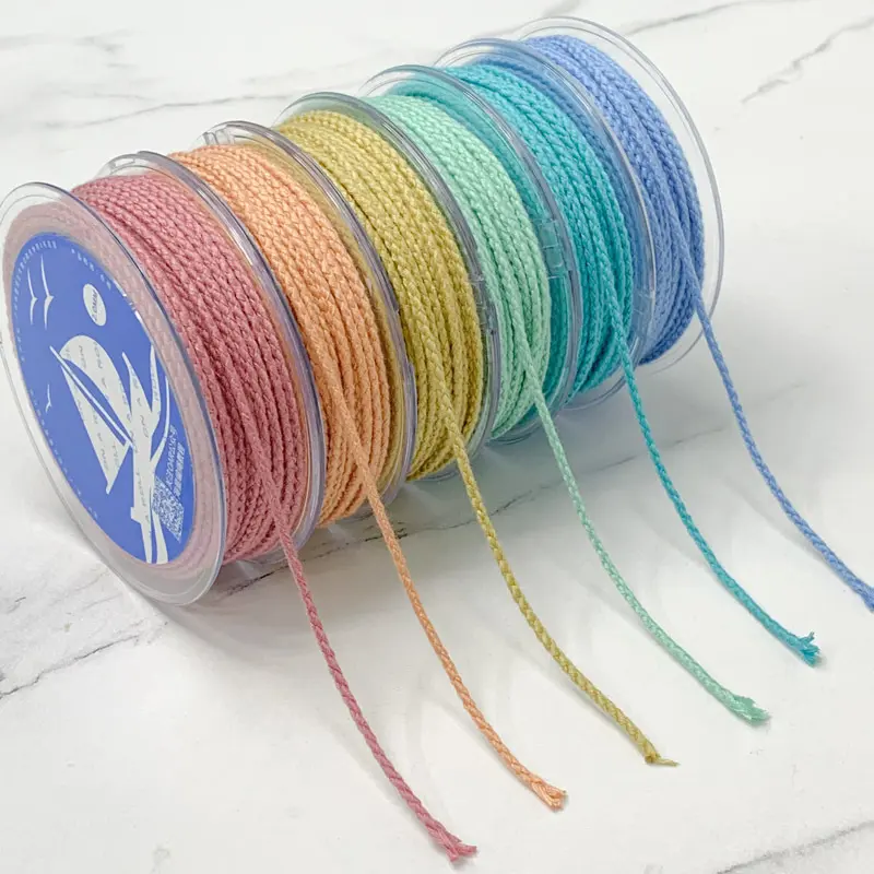 新品25色2mm纯色龙鳞绳棉绳 吊坠挂绳编织绳子手链手绳编绳线棉线