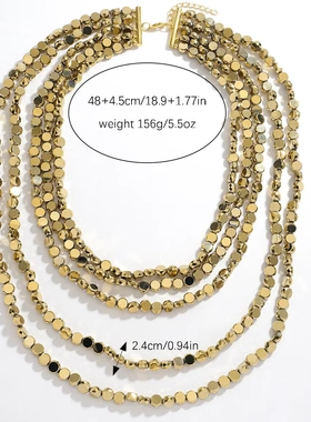 欧美新款项链复古时尚配饰多层轻奢设计感合金女式小众高级