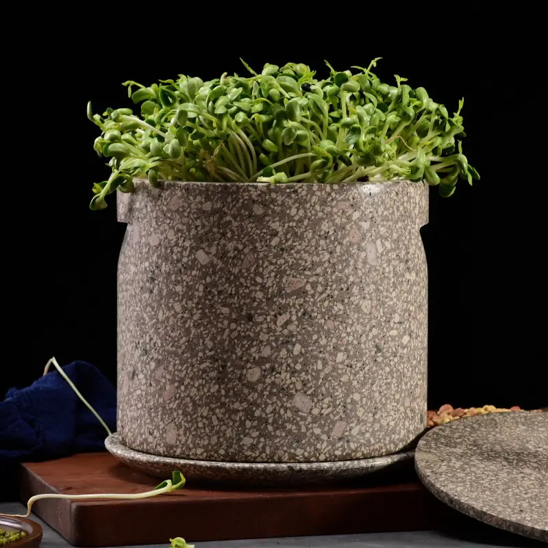 麦饭石生豆芽机家用发豆芽豆芽罐桶器生绿黄豆芽生芽发芽盆