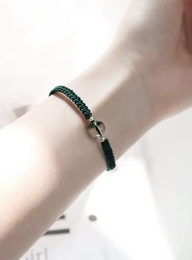 水晶 水晶手链绿幽灵红绳手链女草莓晶编织手绳情侣