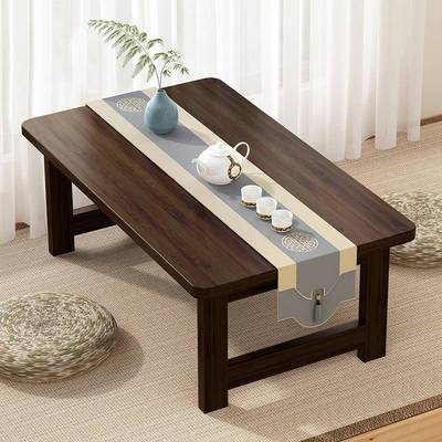 可折叠家用实木榻榻米炕桌小茶几床上吃饭餐桌飘窗小桌子学习矮桌