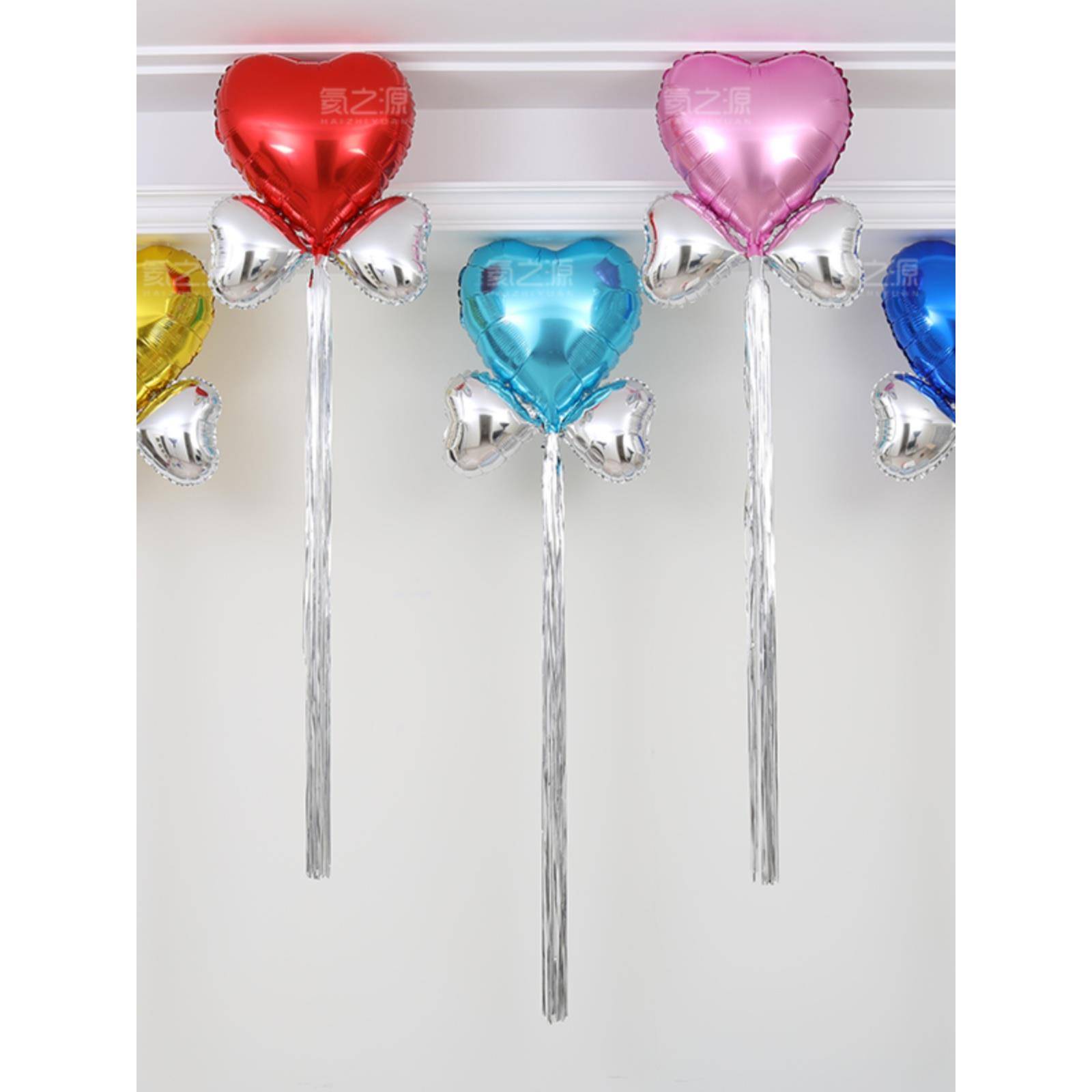 流苏雨丝帘爱心铝膜气球套餐成人婚庆婚房宝宝周岁生日派对装饰
