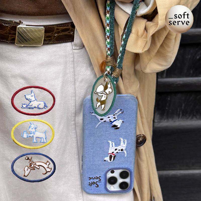 SoftServe柔软供应 x Fengdu《西洋小狗喫茶店》刺绣手机挂绳链