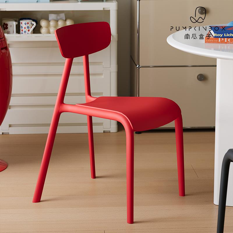 北欧塑料椅子饭厅咖啡厅简约现代可叠放靠背餐椅家用简易洽谈椅