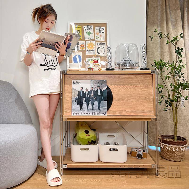 JC青年良品不锈钢杂志柜日式书柜客厅置物架收纳边柜简约储物柜