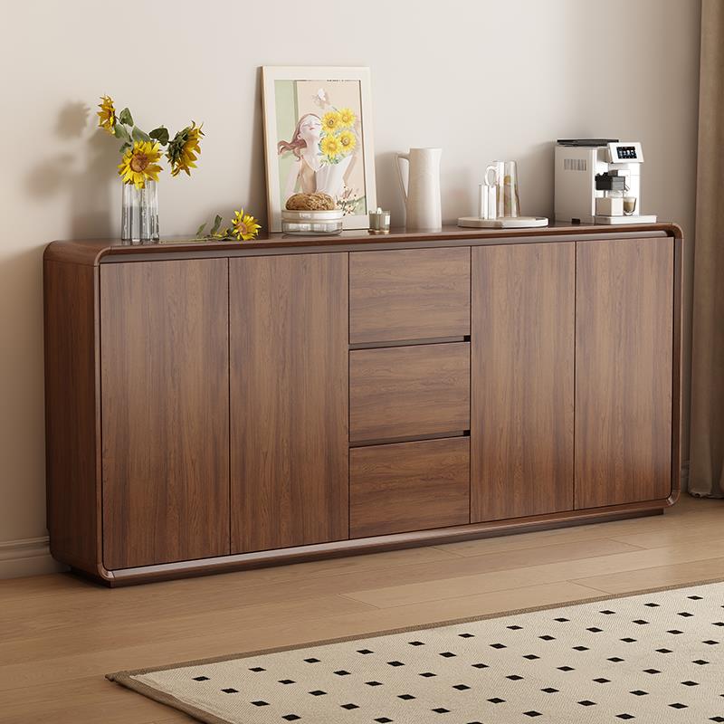 实木餐边柜30cm超薄边柜靠墙一体厨房储物柜新中式客厅收纳茶水柜