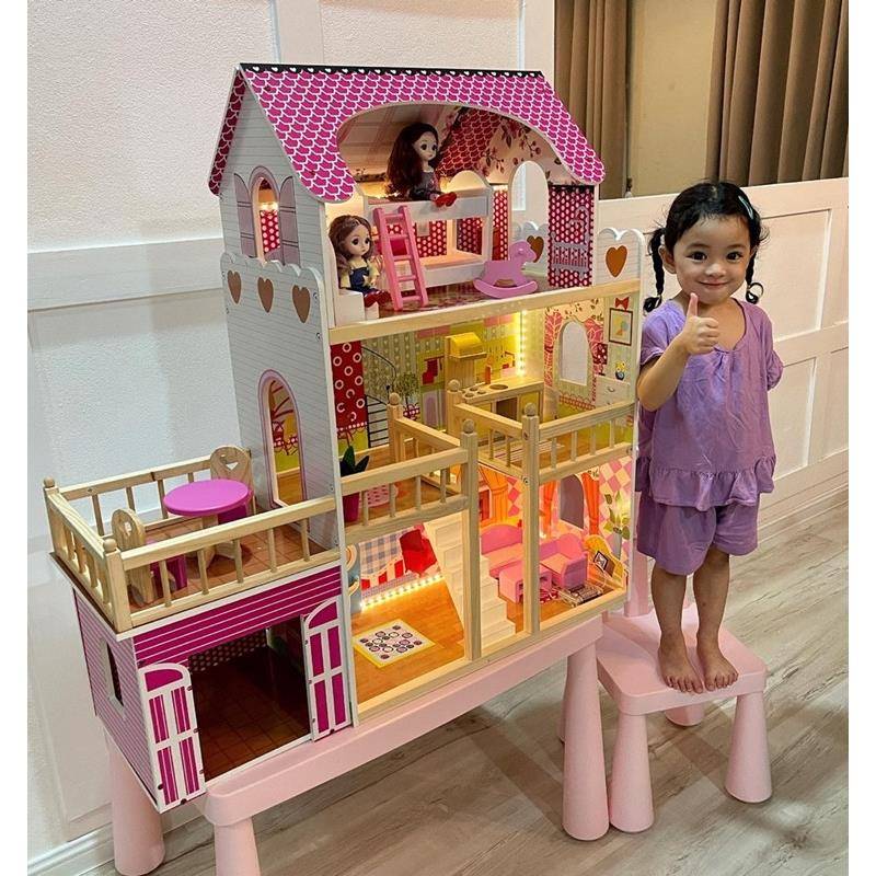 木制过家家女儿童房子玩具屋木质拼装大型豪华别墅玩具仿真公主屋